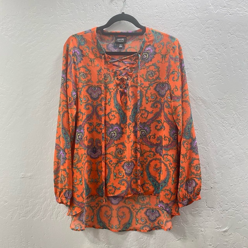 Orange Paisley Blouse